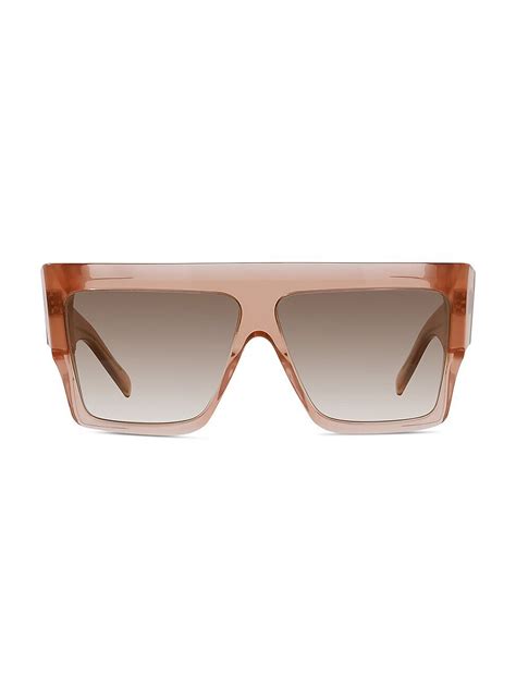 Celine Wo 60mm Flat Top Square Sunglasses Pink Editorialist