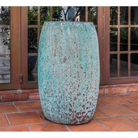 Kinsey Garden Decor Eden Indoor Outdoor Tall Glazed Ceramic Planter Verdigris Copper Green
