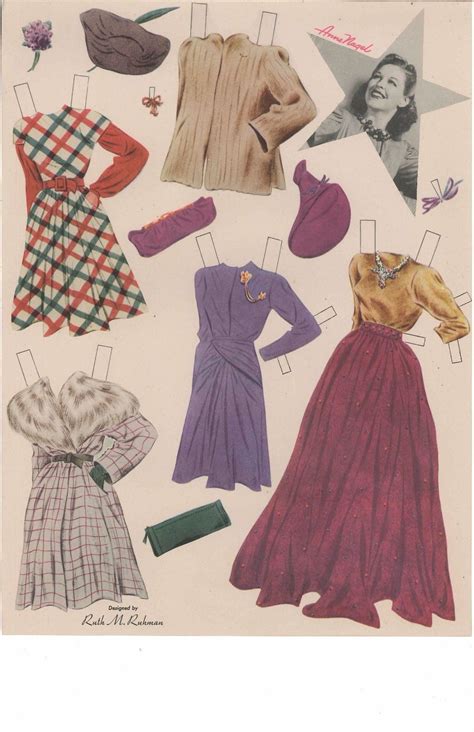 Vintge Uncut 1940s 4 Movie Starlets Paper Doll ~saalf~org Sz ~laser