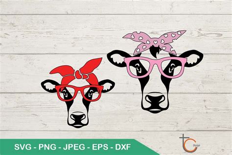 Cow Bandana With Glasses Graphic By Tc Design Creative Fabrica