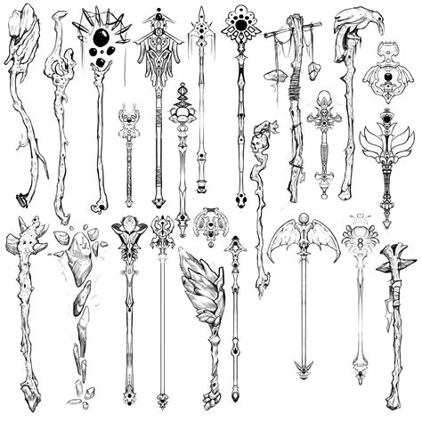 ArtStation Magic Staff Props Kerim Turay Weapon Concept Art Art Reference Poses Witch Drawing