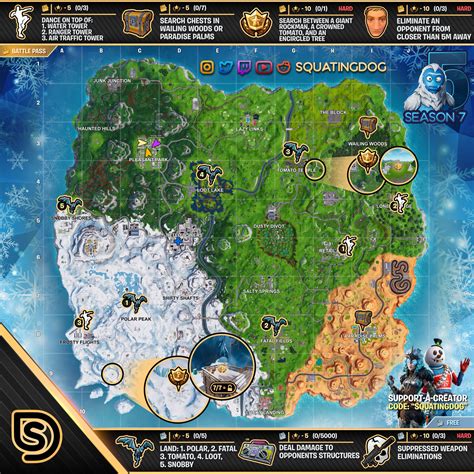 Week 3 Challenges Fortnite Cheat Sheet Season 5 Fortnite