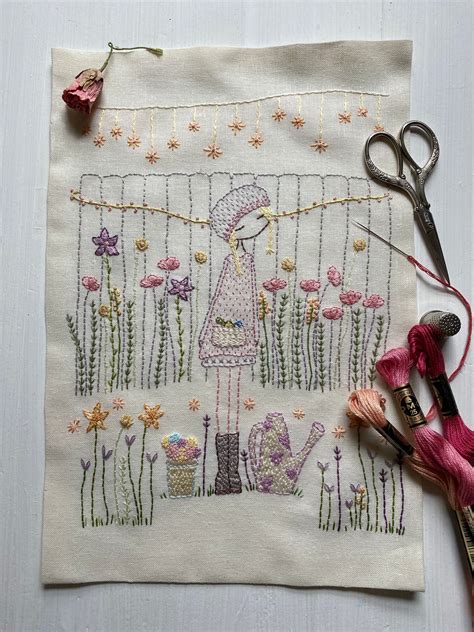 Flower Gardener Hand Embroidery Pattern Pdf By Lilipopo On Etsy