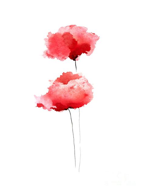 Red Poppies Abstract Watercolor Art Painting By Joanna Szmerdt Pixels