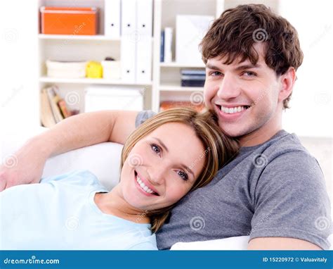 Loving Couple With Happy Smile Stock Photo Image Of Portrait Love
