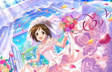 Annin Doufu Blush Brown Hair Clouds Doumyouji Karin Dress Flowers Gloves Idolmaster Idolmaster