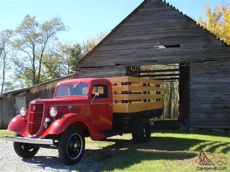 Rare 1935 1 12 Ton Ford Flatbed Truck Restored Vintage Antique