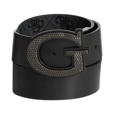 Guess 35mm Reversible Leather Logo Buckle Belt In Black For Men Lyst