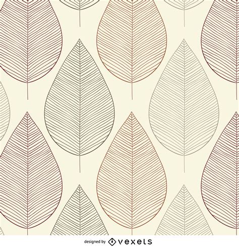 vintage leaves contour seamless pattern vector