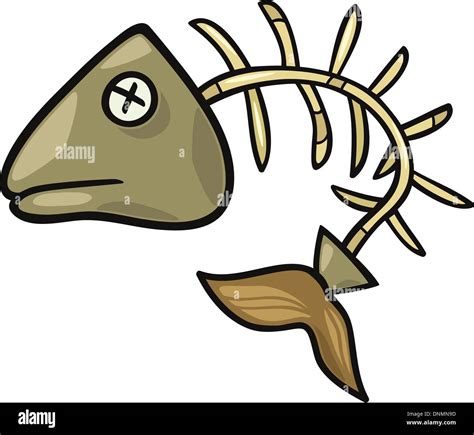Cartoon Illustration Of Fish Bone Or Fish Skeleton Clip Art Stock