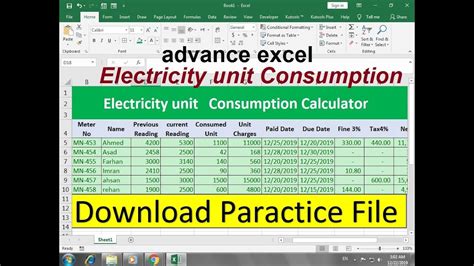 How To Make Power Consumption Calculator Sheet In Excel Youtube