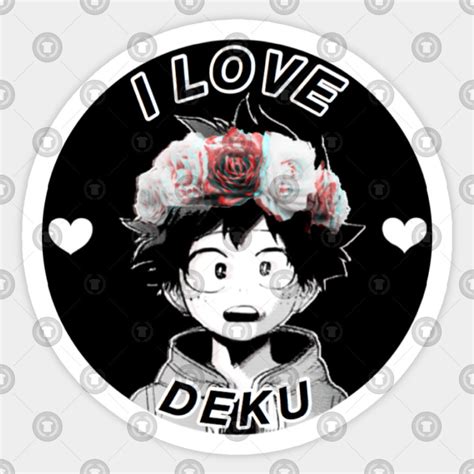 I Love Deku My Hero Academia Sticker Teepublic Uk