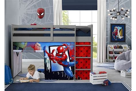 Delta Children Spider Man Loft Bed Tent Curtain Set For Low Twin Loft