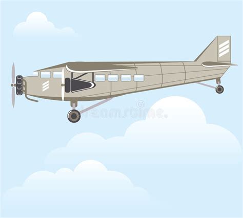 Vintage Airplane Illustration Vector Stock Vector Illustration Of