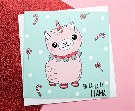 May 22, 2021 · it is super easy to make dad giggle with these free printable funny father's day cards. Llamacorn Christmas Card - Handmade - Cute Llama | KIO Cards
