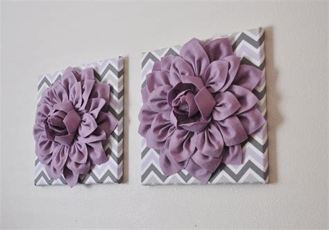 Purple Nursery Wall Decor Lilac Dahlia On Lilac Gray And White