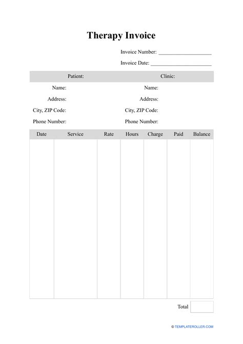 Therapy Invoice Template Fill Out Sign Online And Download Pdf