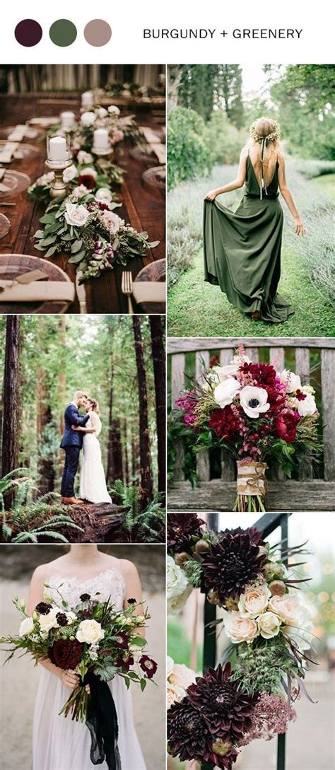 Burgundy And Greenery Fall Wedding Color Ideas Fall Wedding Colors Fall Wedding Color