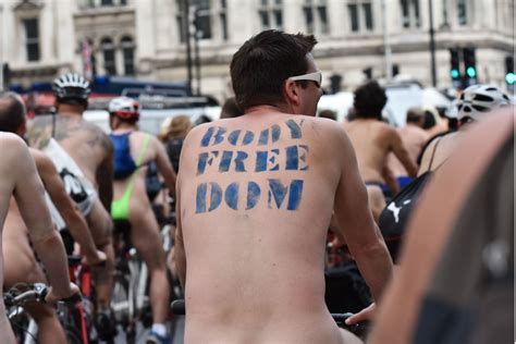 World Naked Bike Ride 2018 Hundreds Take Part In Cycle Ride Around The