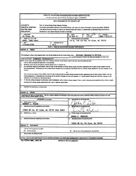 Da Form 2823 2823 Sworn Statement Example Free T Certificate