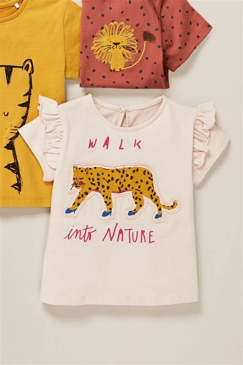 Girls Next Pink Cheetah T Shirt 3mths 7yrs Cream Trendy Baby Girl