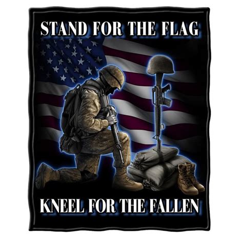 I Stand For The Flag Kneel For The Fallen Blanket Shop Erazor Bits