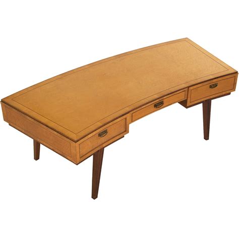 Choices in walnut, unglazed porcelain or leather curved reception desk curved desk work desk decor law office decor bureau design furniture. Large Curved Executive Desk at 1stdibs