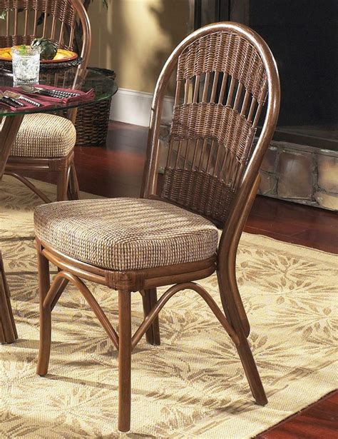 Panama jack playa largo indoor 42 round wicker dining table with glass. South Sea Rattan Bermuda Indoor Side Chair - Modern Wicker ...