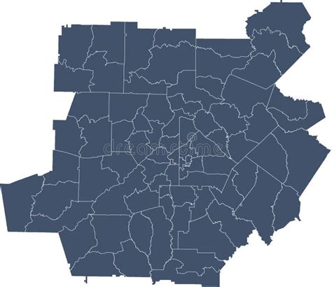 Atlanta Region Map With Zip Codes Stock Vector Illustration Of