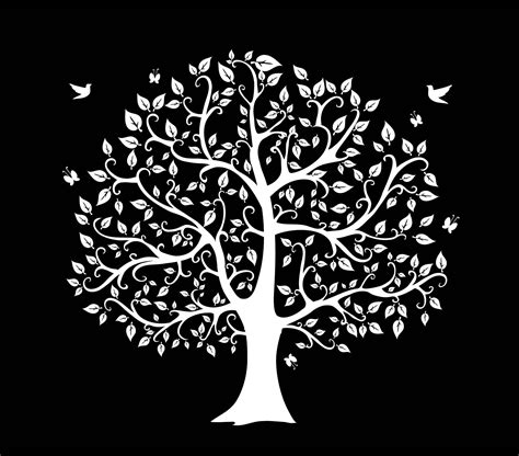 White Tree Silhouette Png Files Clip Art Instant Download Etsy