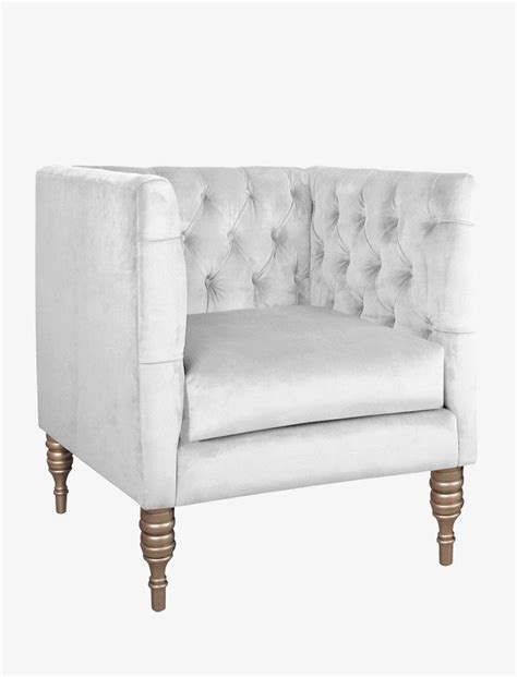 Browse selection of modern living. Adella Arm Chair in White | Furniture, Velvet armchair ...