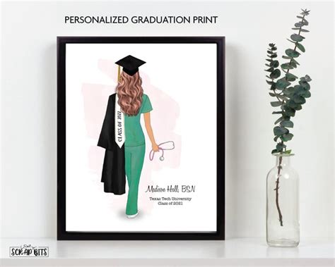 Personalized Nurse Graduation Print Nursing School Etsy
