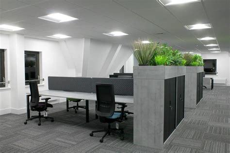 Commercial Office Interior Fit Out Design With Artificial Office Plants