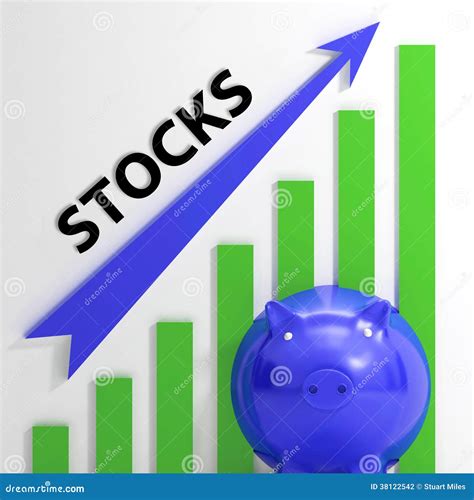 Stocks Graph Shows Rise In Value Of Shares Stock Photography Image