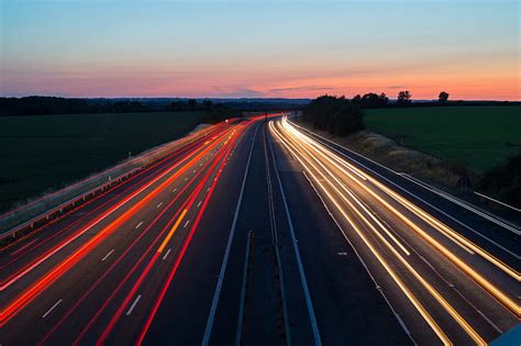 Road Long Exposure Turn Sunset Twilight Hd Wallpaper Peakpx