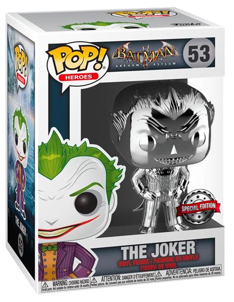 Funko Pop Heroes Batman Arkham Asylum 53 The Joker Silver Chrome