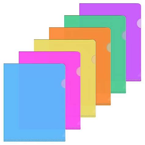 Sooez 6 Pack Clear Document Folder Project Pockets Clear Plastic