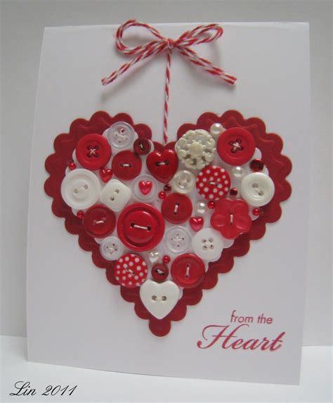 Heart Button Card By Lin From Lily Pad Beautiful More Fun Button