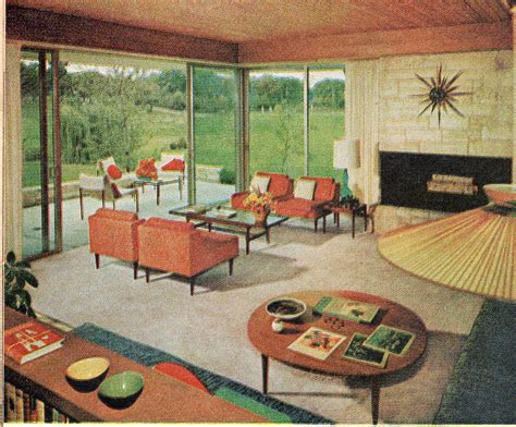 Furniture styles seem to be unending. Living Room 1960 | From The American Home August 1960 ...