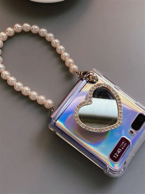 new 2021 samsung galaxy z flip case cover cute bracelet holder mirror payhip kawaii phone