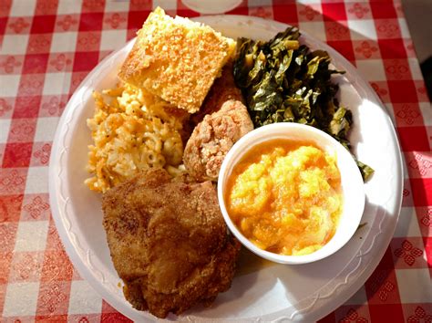 Big mike's was just a 4 minute drive and had a line formed of masked patrons outside waiting for takeout. Big Mike's Soul Food | Roadfood