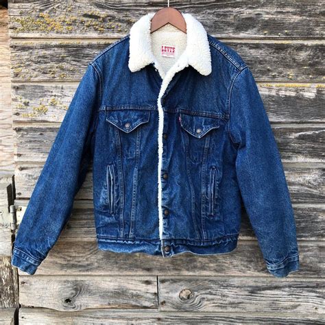 Vintage Levis Denim Trucker Jacket Sherpa Lined Fleece Etsy