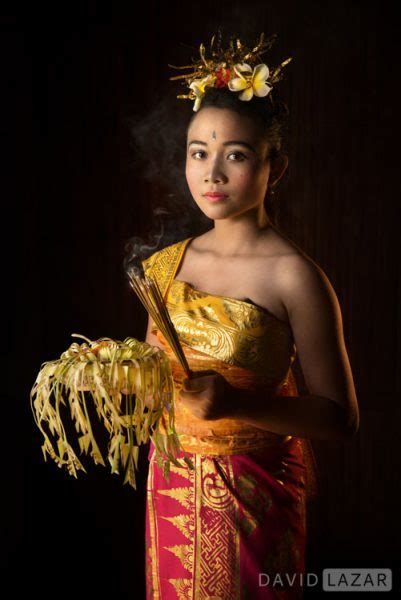 Balinese Girl With Offering