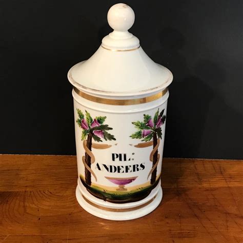 Pair Of Antique French Old Paris Apothecary Jars At 1stdibs