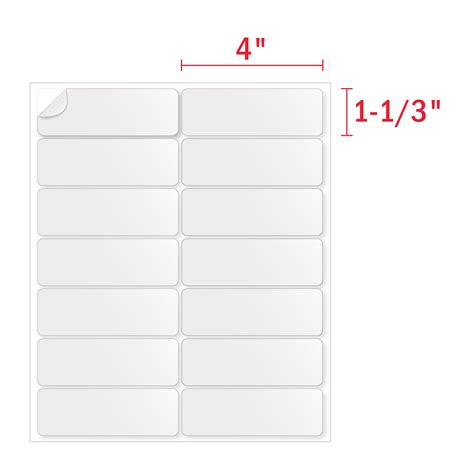 1 13 X 4 White Address Labels 14 Labels Per Sheet