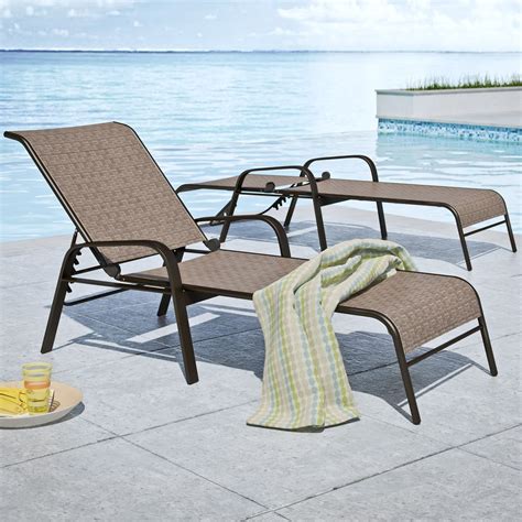 Be on vacation in your own backyard! CorLiving Steel/Mesh Reclining Patio Chaise Lounge - Set ...