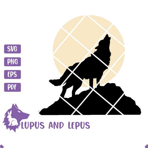 Howling Wolf Night Full Moon Svg Mountain Wolf Svg Wolf Pack Svg Images