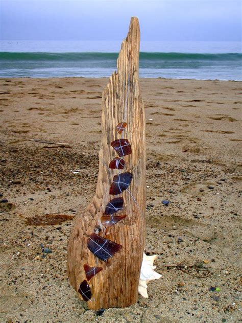 Beach Chic Driftwood Sea Glass Wall Sculpture By Jsworldofwonder 40 00 Beach Chic Handmade