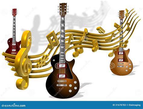 Golden Guitars Cartoon Vector 31278017