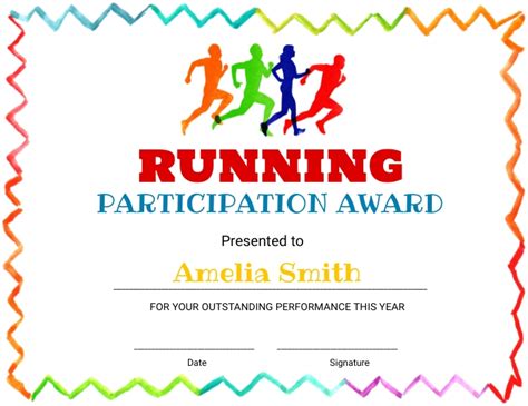 Editable Running Award Certificate Template Postermywall